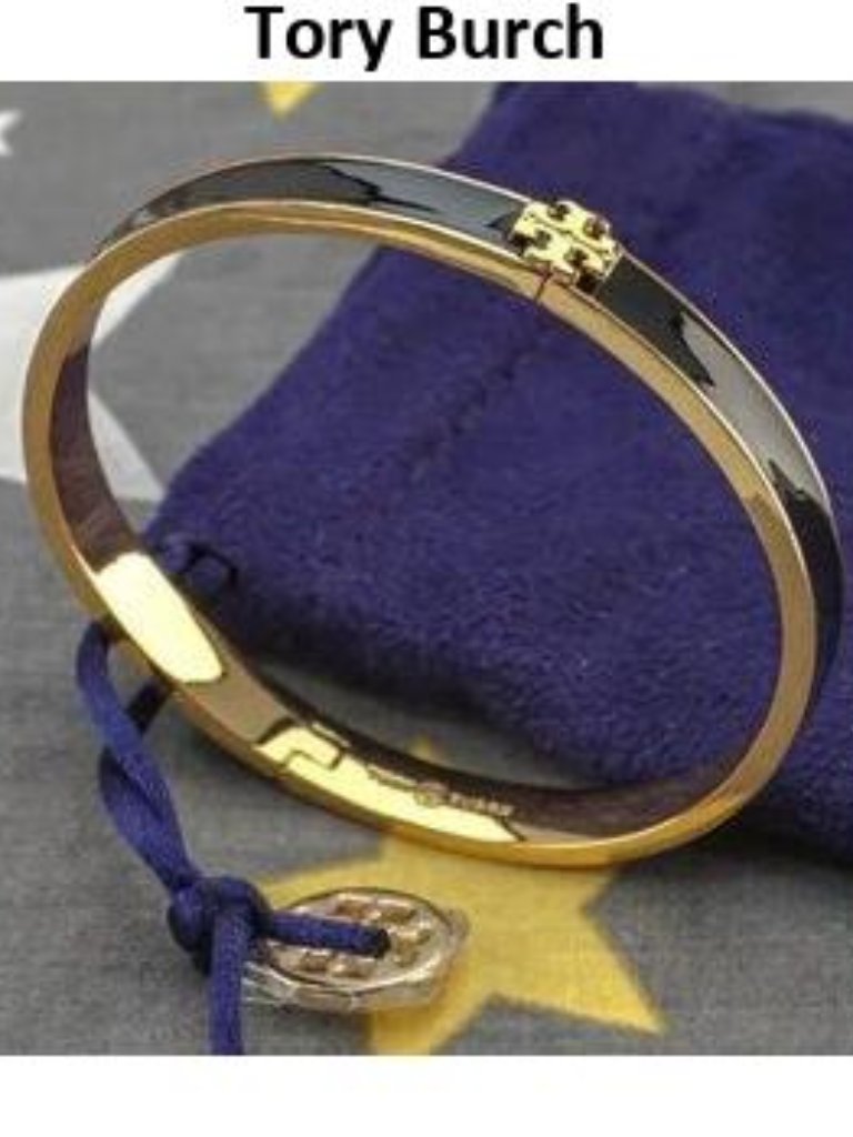 Tory Burch Kira Enamel 7mm Bracelet Bangle In Black Brand New Medium 59$